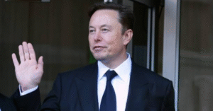 esla CEO Elon Musk leaves the Phillip Burton Federal Building on January 24, 2023 in San Francisco, California.