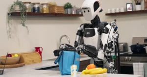 Gemini robot packs a lunch bag during a kitchen task demo. Image credit: Google