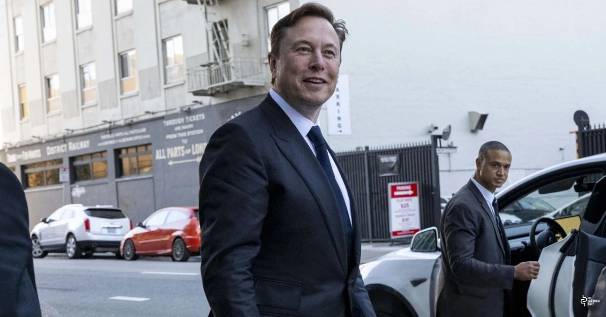 Elon Musk, chief executive officer of Tesla Inc., departs court in San Francisco, California, US. Photographer: Marlena Sloss/Bloomberg via Getty Images